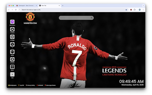 Cristiano Ronaldo Manchester United 2003–2009 Wallpaper :: Cristiano Ronaldo Manchester United 2003–2009 Wallpaper – Relive the early glory days in HD every time you open a new tab.