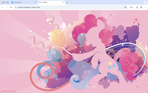 PonyTab :: A beautiful Chrome extension that replaces your new tab page with stunning My Little Pony artwork by Sam Baneko.