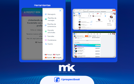 Ai ProspectBook :: ¡Mejora la prospección en Facebook usando IA! ¡Expande tu red, involucra y conecta con 100 posibles clientes diarios! 🚀