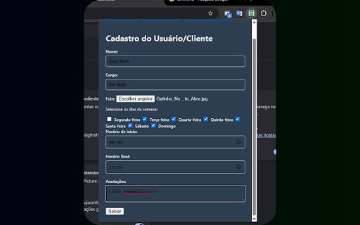 Gerenciador de Expedientes :: Uma simples extensão para gerenciamento de expedientes, horários, cargos e etc, dos teus clientes.