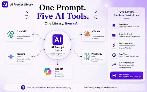 AI Prompt Library Pro :: Save, search and reuse prompts with cloud sync and Pro features.