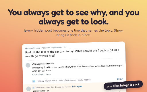 GoodVibes :: Mute topics, not words. Hides politics, rage bait and anything else you pick on X, Reddit, YouTube, LinkedIn and Hacker News.