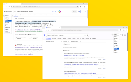 Instant Search Switcher :: Adds a convenient dropdown menu to switch between different search engines while preserving your search query