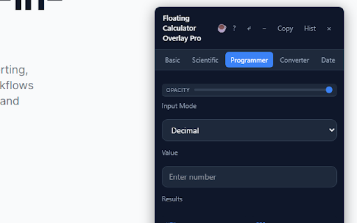 Floating Calculator Overlay Pro :: A draggable floating calculator that works on any webpage—instant calculations anywhere while browsing.