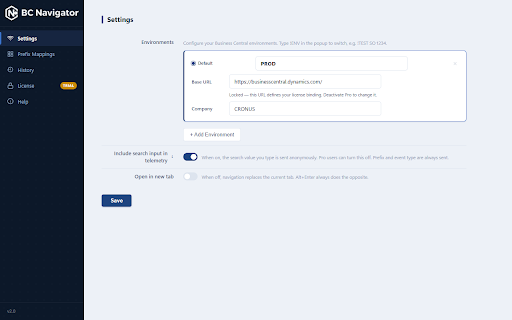 BC Navigator :: Quick keyboard navigation to Business Central objects
