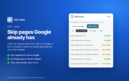 Bulk URL Indexing for Google Search Console :: Bulk URL indexing in Google Search Console. Scan pages and sitemaps, check indexing status, and manage requests in one queue.