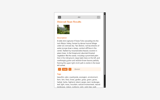 Visionati Image Scanner :: Right-click any image on the web. Get AI-powered descriptions, alt text, tags, and content screening in seconds.
Visionati Image…