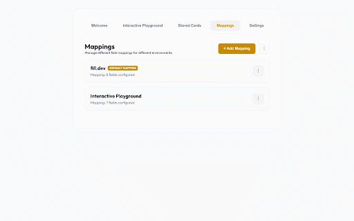 Auto Credit Card Filler :: Premium autofill tool for web developers. Supports multiple cards and custom project-based field mappings.