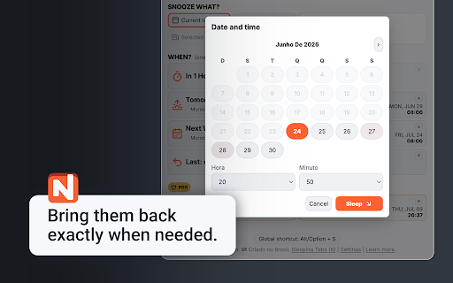 NapTabs – Snooze Tabs & Reopen Later :: Snooze tabs, groups, or windows and bring them back when needed. Local-first, with no account required.