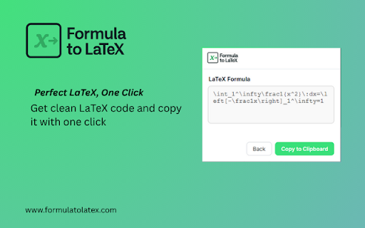 Formula to LaTeX: Convert Images to Code :: Convert any formula from images or screenshots into LaTeX code instantly, we supports math, physics, chemistry, and more.