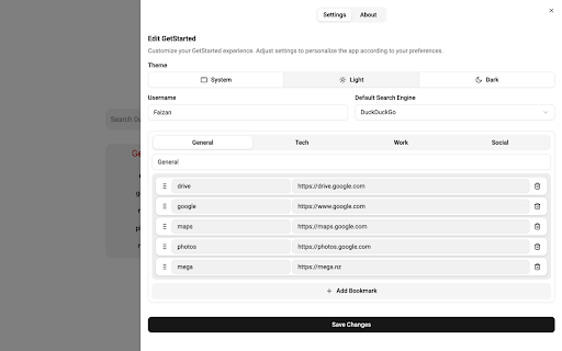 GetStarted - Minimal & Fast Startpage :: Minimal & fast startpage for your browser.