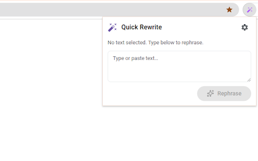 Quick Rewrite :: On-device AI rewriter — rephrase any text in any input field. Runs 100% in your browser. No cloud, no API key, no tracking.