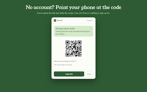 Sorrel — Save Recipes :: Save the recipe on any page straight to your Sorrel library.