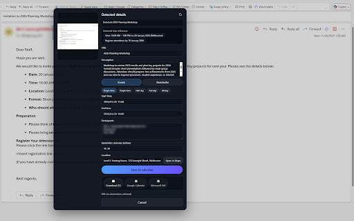 Screenshot to Calendar :: AI screenshot assistant that turns meeting invites into calendar events and syncs instantly to Google Calendar or Outlook.