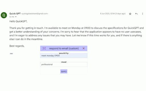 QuickGPT AI assistant :: QuickGPT AI Assistant for in-browser ChatGPT access and features