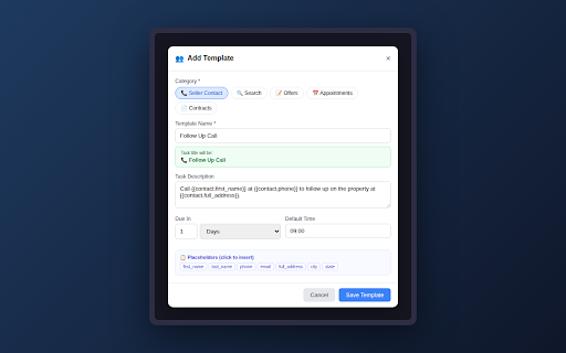 Task Templates for GoHighLevel :: Reusable task templates for GoHighLevel. Auto-fill titles & descriptions with contact data. Team sync included!