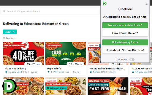 DineDice :: Randomly picks a takeaway or cuisine for you.