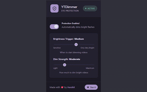YT Dimmer – Protects Night Owls from Flashbangs :: Detects and dims sudden video flashbangs for late-night watching