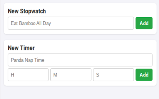 Panda Multi-Timer & Stopwatch :: Create multiple labeled stopwatches and timers that run in the background and notify when done.