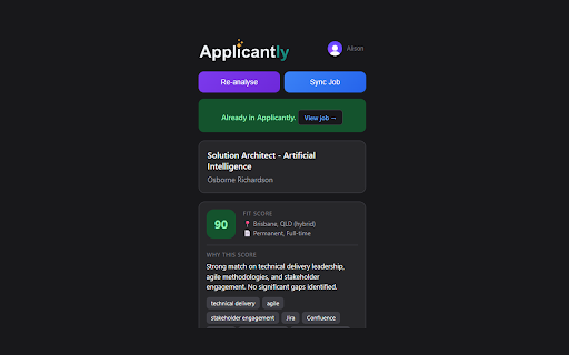 Applicantly :: Save and analyse job listings from LinkedIn and Seek