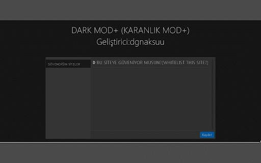 Dark Mode+(Karanlık Mod+) :: Karanlık Mod+ gece modu olmayan sitelere gece modu ekleyerek kullanımı kolaylaştırır. Ekran parlaklık ayarı ile göz sağlığını korur.