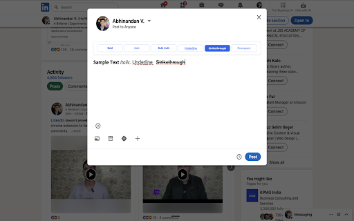 LinkedIn Text Formatter :: Format your LinkedIn posts with bold, italic, underline, and more Unicode text styles