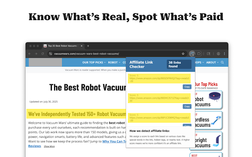 Affiliate Link Detector :: Detects affiliate links on web pages.