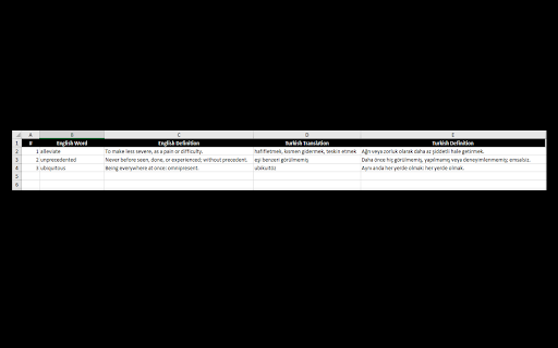 English Vocabulary Saver :: Save English vocabulary words/phrases with Turkish translations and definitions.