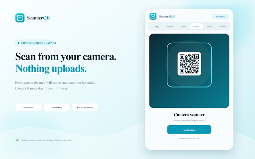 QR Code Scanner & Generator - ScannerQR.com :: Scan QR codes and barcodes from pages, screenshots, images, or your camera. Generate QR codes privately and locally.