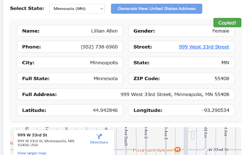 Random Address Generator :: Generate real United States address,names,and phone numbers with our tool. Ideal for a variety of applications and testing purposes.