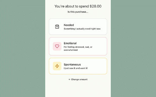 SHIFT - Mindful Spending :: Pause before purchases. Redirect impulse spending to your goals.