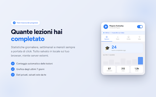 Pegaso Autoplay – Autoplay Lezioni Multiversity :: Autoplay automatico videolezioni Pegaso, San Raffaele, Mercatorum. Avanza da solo tra le lezioni LMS Multiversity. Gratis.