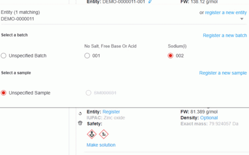 CDD Stoichiometric Table Tools :: CDD helper tools for stoichiometry tables