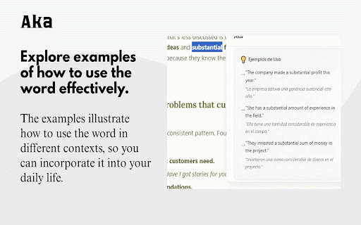 Aka - Learn vocabulary with context while reading :: Learn vocabulary, define words, get examples