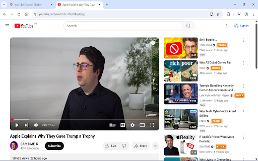 YouTube Channel Blocker :: Block unwanted YouTube channels, shorts, and filter by language. Hide/show block buttons for cleaner experience.
