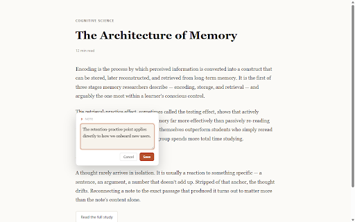 Hamesh — هامش :: Leave a note exactly where it belongs on a web page, and find it there when you return. Local-only.