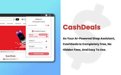 CashDeals: AI Coupons & Savings :: Find and test coupon codes to save while shopping.