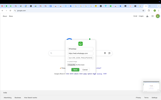 QuickAccess Sidebar :: Customizable sidebar to open Gmail, ChatGPT, WhatsApp and any custom URL. Add icons, set shortcuts, and stay focused.