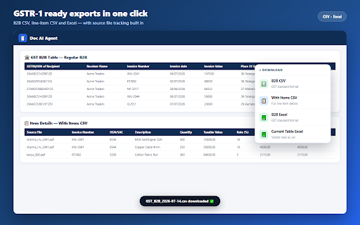 Doc AI Agent :: Doc AI Agent — AI-powered doc assist that extracts,chats and exports data from invoices/receipts/bills, and business docs.