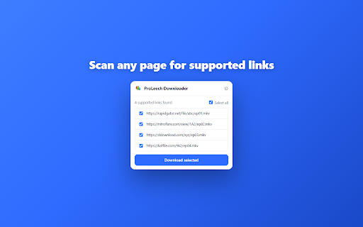 ProLeech Downloader :: Send links from any page to your ProLeech premium account and download them.