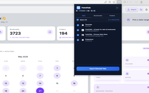 FetchTab - Al brain for tabs & bookmarks :: FetchTab is an AI-powered browser extension that helps you organize, find, and manage your tabs and bookmarks with ease.