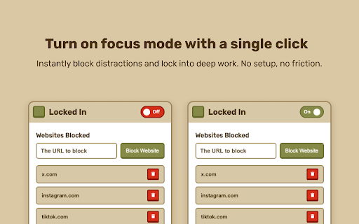 Locked In | Block Social Media & Stay Focused :: Block distracting websites and stay focused.