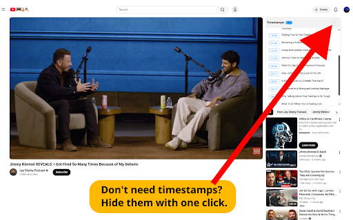 YouTube Timestamps: Right Next to the Video :: View YouTube timestamps in a clean block on the right. Navigate long videos smoothly without endless scrolling.