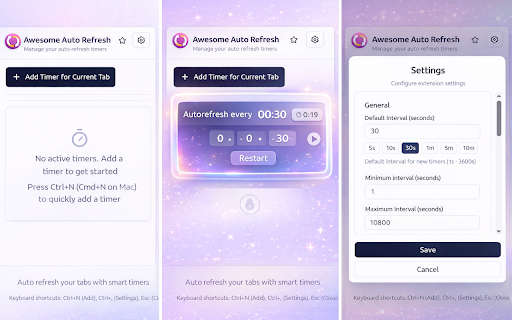 Awesome Auto Refresh :: Auto refresh tool with multiple smart timers