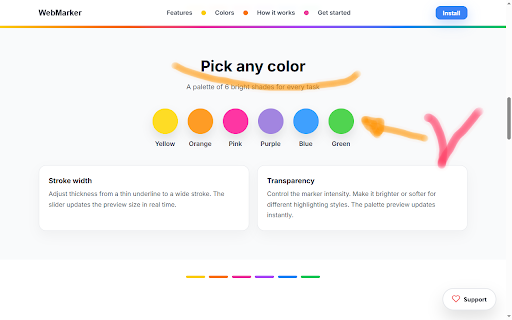 WebMarker – make notes on websites :: Highlight what matters and draw with a marker right in your browser — for free.