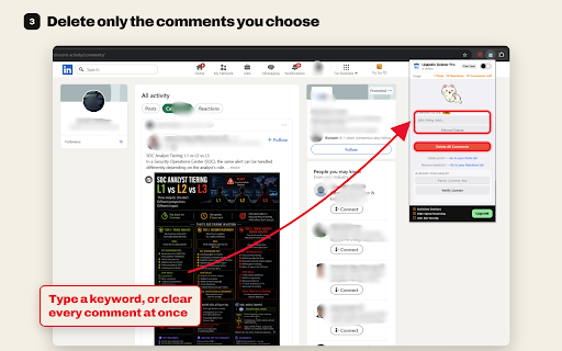 LinkedIn Bulk Deleter & Unliker Pro : Likes, Comments, Post, Repost :: Mass delete your LinkedIn posts, remove reactions, and delete your comments safely with human-like delays. Privacy-first extension.