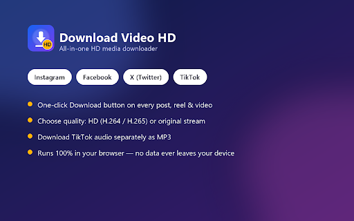 SnapHD - Download Video HD :: Download HD videos, photos, Reels and Stories from Instagram, Facebook, X (Twitter) and TikTok — all in one extension.