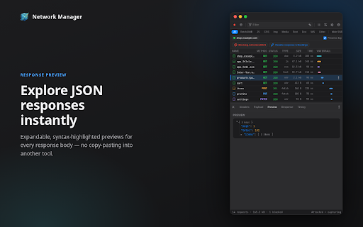 Network Manager :: An enhanced Network tab: inspects, replays, and tampers with the active tab's HTTP traffic.