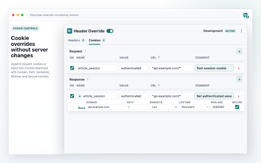 Header Override: Modify HTTP Headers & Cookies :: Modify request headers, response headers, and cookies with local URL rules and profiles.