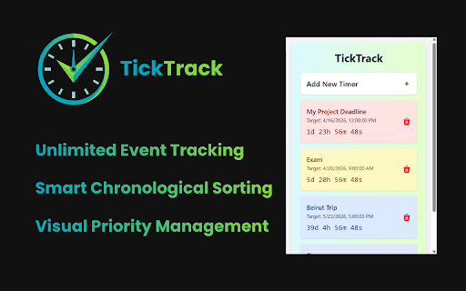 TickTrack :: Professional countdown timer for your goals and deadlines.